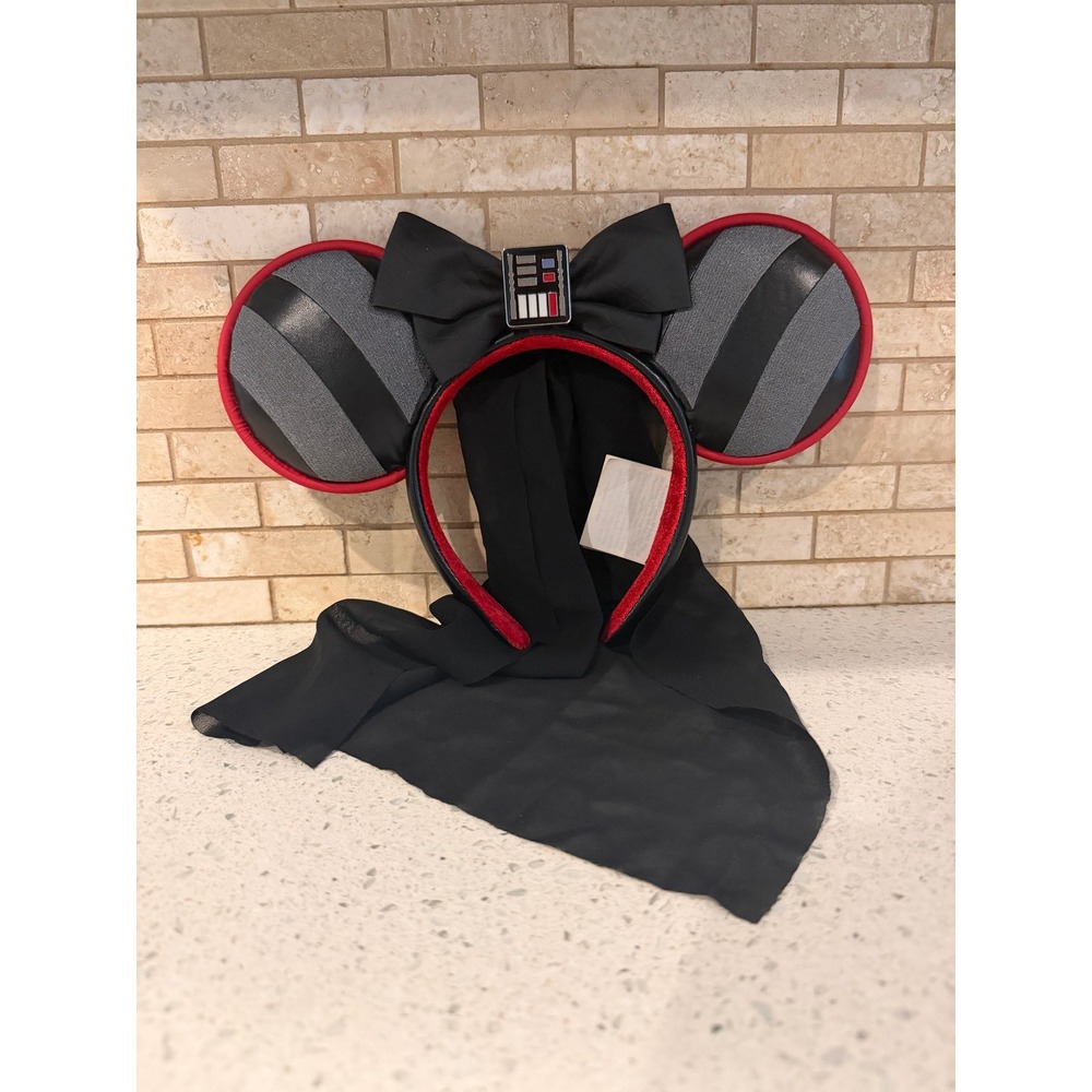 Disney Parks Star Wars Darth Vader Minnie Mouse Ears Headband Veil